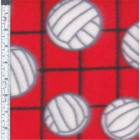 TEXTILE CREATIONS Textile Creations MFP-330-02 Sport Fleece; Volleyballs Red MFP-330-02